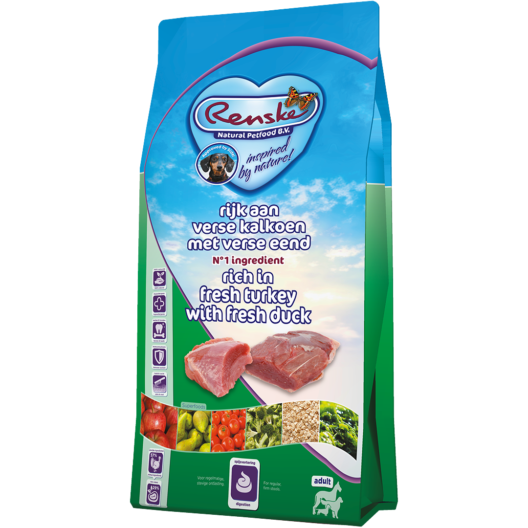 Renske Super Premium - Verse Kalkoen en Eend 600 gram