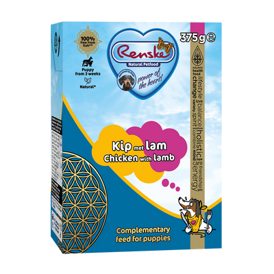 Renske vers kip met lam (puppy) - tetra 375 gram (12 stuks) - THT-KORTING