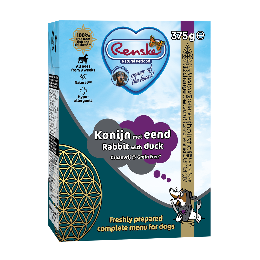 Renske vers konijn met eend graanvrij - tetra 375 gram (12 stuks)