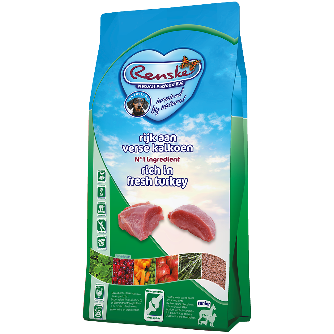 Renske Super Premium - Senior - Verse Kalkoen Graanvrij 600 gram