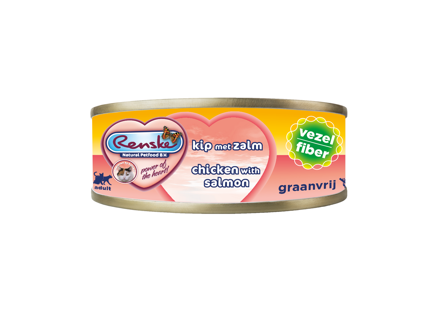 Renske Kat Verse Kip met Zalm - Vezels 70 gram (24 stuks)