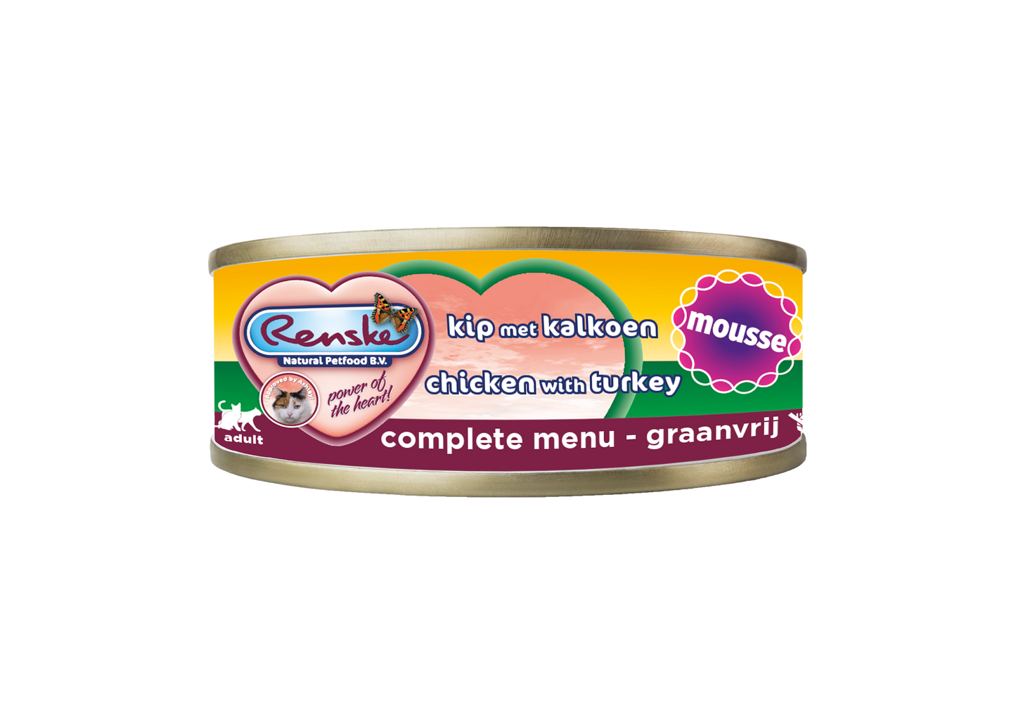 Renske Kat Verse Kip met Kalkoen - Mousse 70 gram (24 stuks)