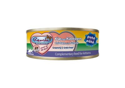 Renske Cat Kitten Verse Kip met Kalkoen - 70 gr (24 stuks) THT-KORTING 11-7-26