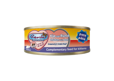 Renske Cat Kitten Verse Kip met Rund- 70 gr (24 stuks) THT-KORTING 11-7-26