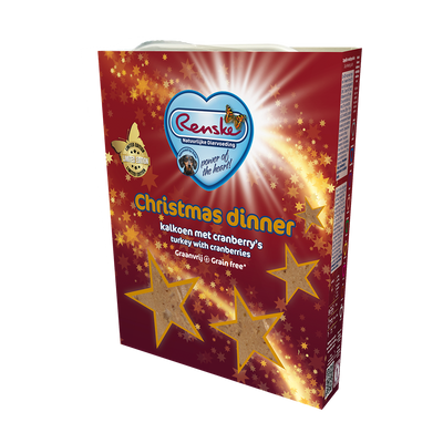 Renske Vers Gestoomd Kerstdiner voor de hond - Kalkoen met Cranberry (10 stuks)