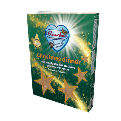 Renske Vers Gestoomd Kerstdiner voor de hond - Wildstoofpotje met Abrikoos (10 stuks)