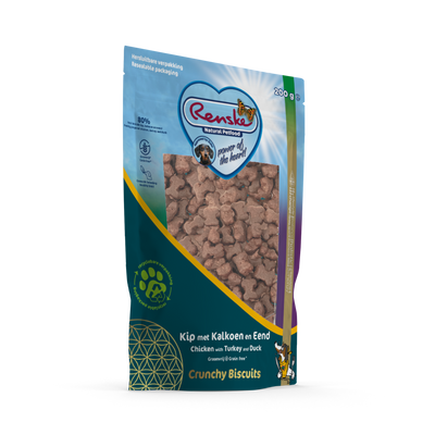 Renske Gez Bel Hnd Crunchy Kip met Kalkoen en Eend 200 gram