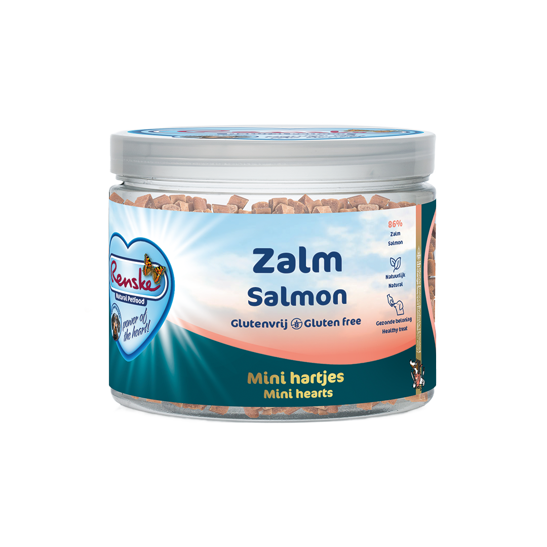 Renske Vlees Hartjes ZALM 100gr - Hond Gezonde Beloning