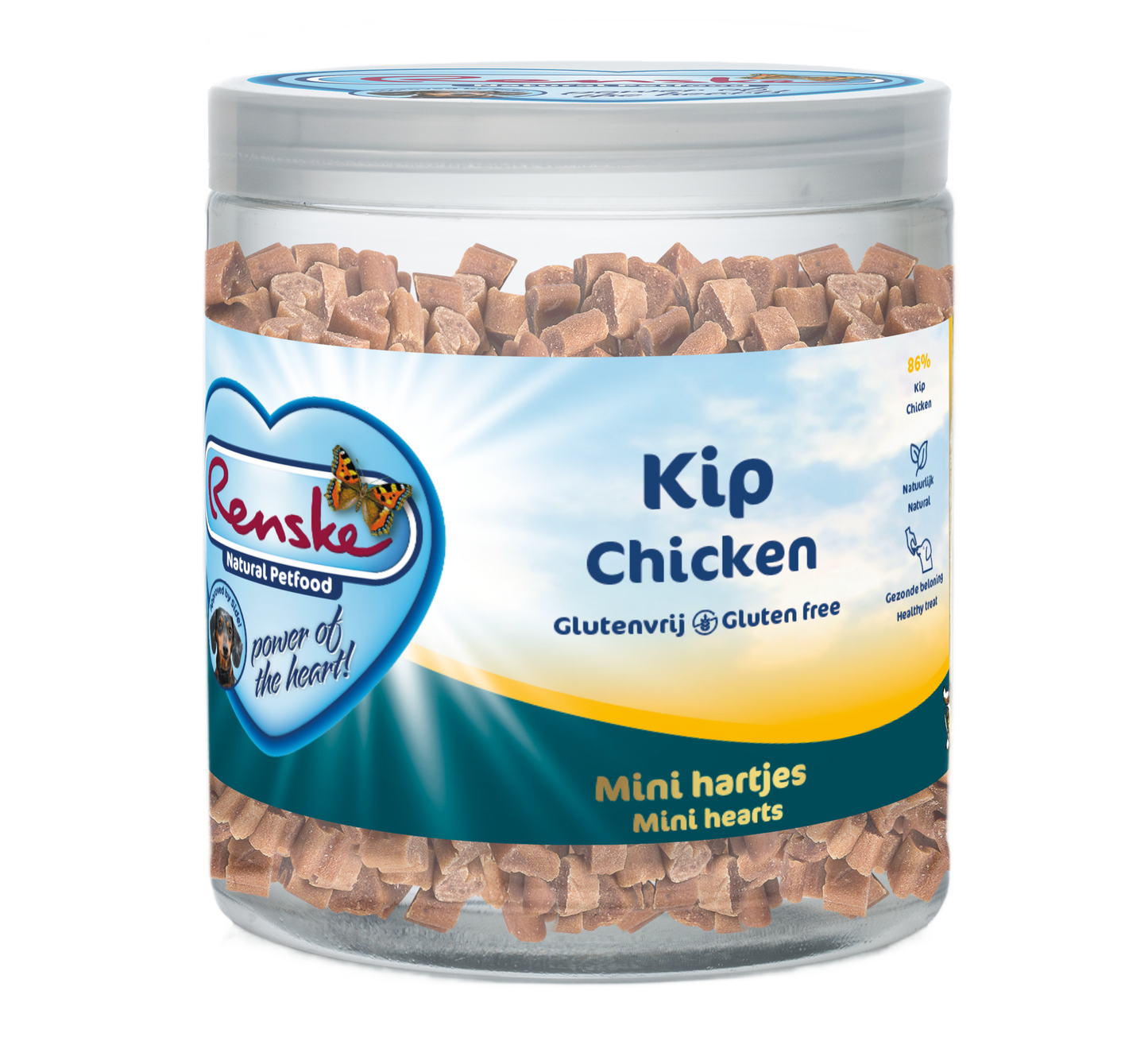 Renske Vlees Hartjes KIP Wortel 300gr - Hond Gez Beloning