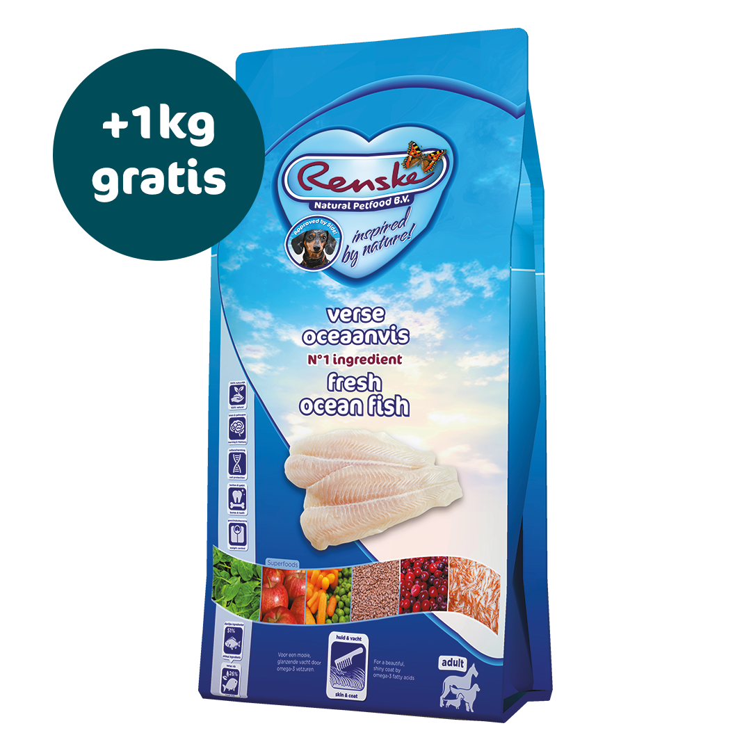 Renske Super Premium - Verse Oceaanvis - 12kg - Nu tijdelijk 1kg gratis (ontvang 13kg (2x 6,5 kg) i.p.v. 12 kg)