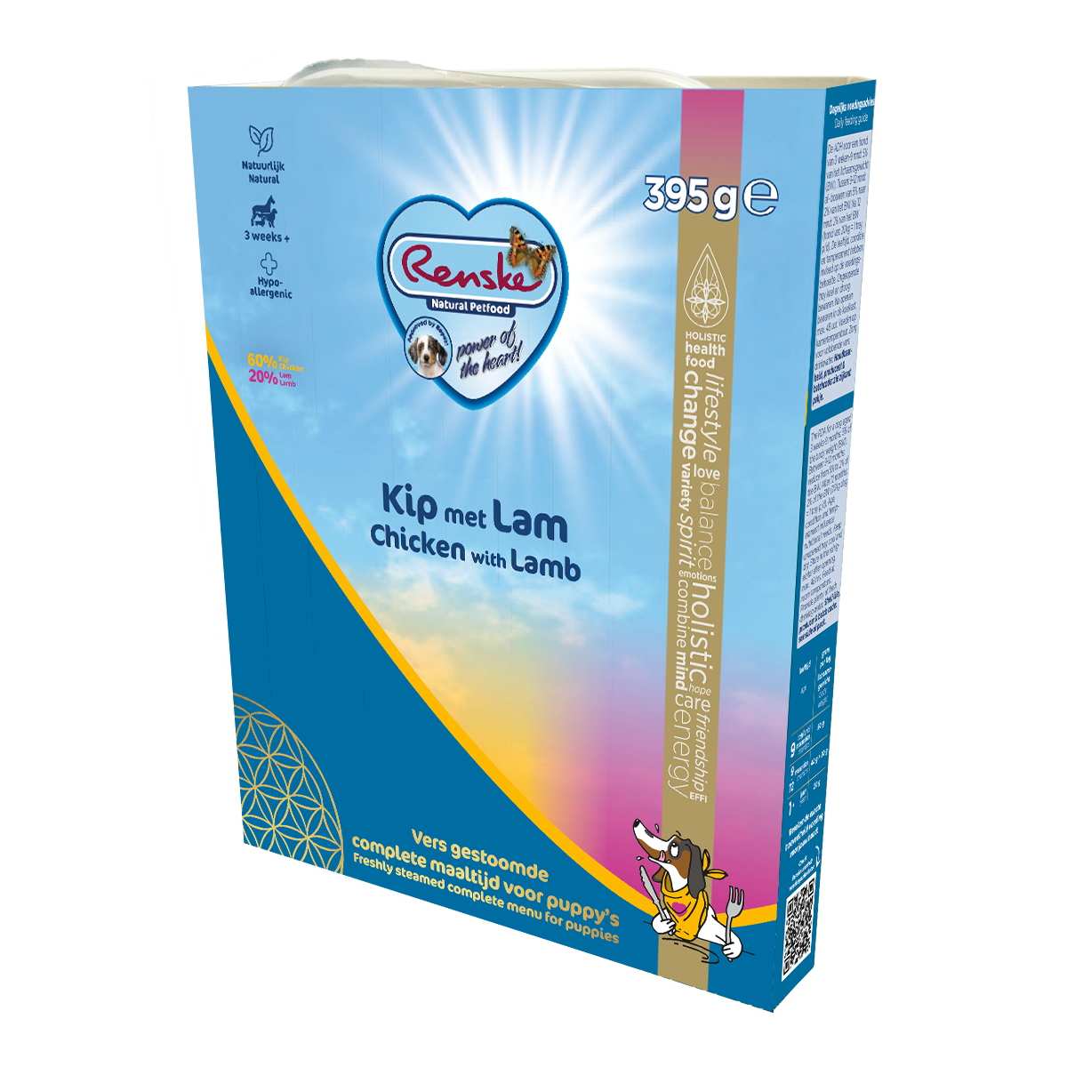 Renske Vers Gestoomde Kip en Lam - Puppy 395 gr (10 stuks)