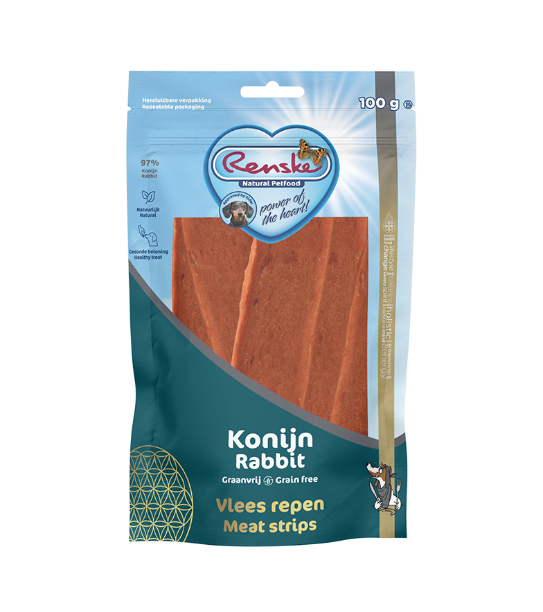 Renske Gezonde Beloning Vlees Strip - Konijn 100 gram