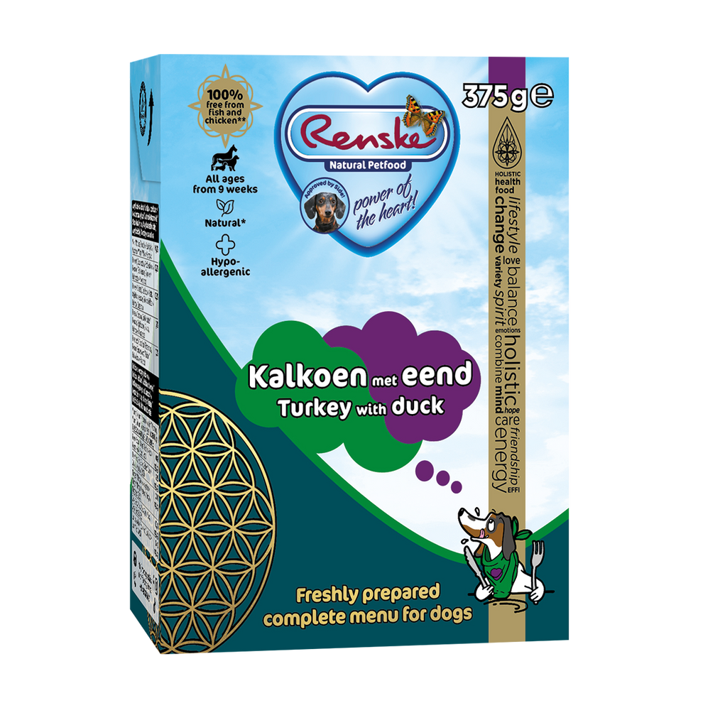 Renske Vers Kalkoen met Eend - Tetra 375 gram (12 stuks) – Renske ...
