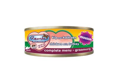Renske Kat Verse Kip met Kalkoen - Mousse 70 gram (24 stuks)