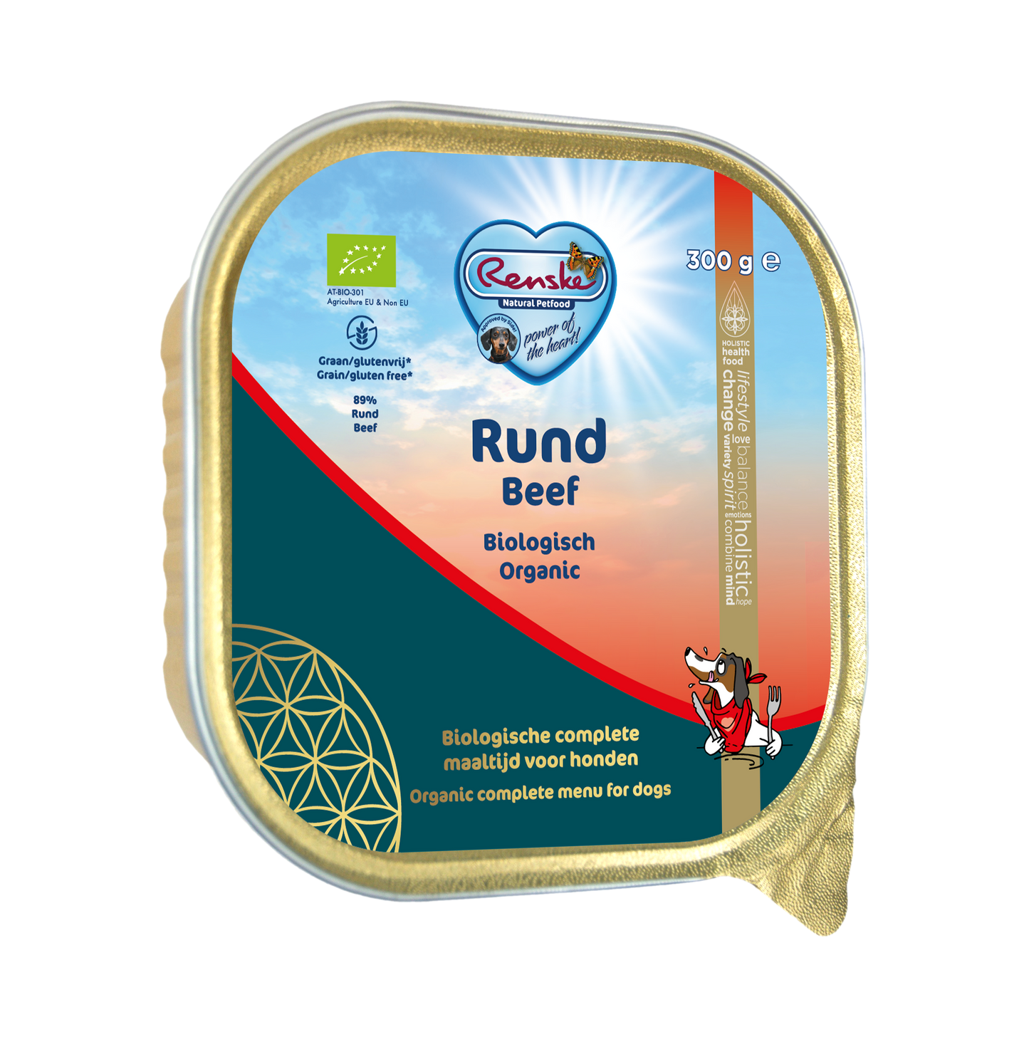 NL-BIO-01 Renske Bio Vers Vlees Hond Rund 300 gram (9 stuks)