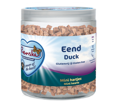 Renske Vlees Hartjes EEND 300gr - Hond gezonde beloning