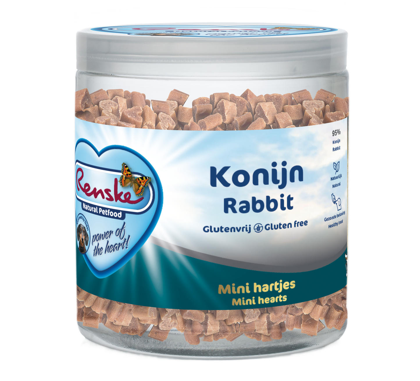 Renske Vlees Hartjes KONIJN 300gr - Hond gezonde beloning