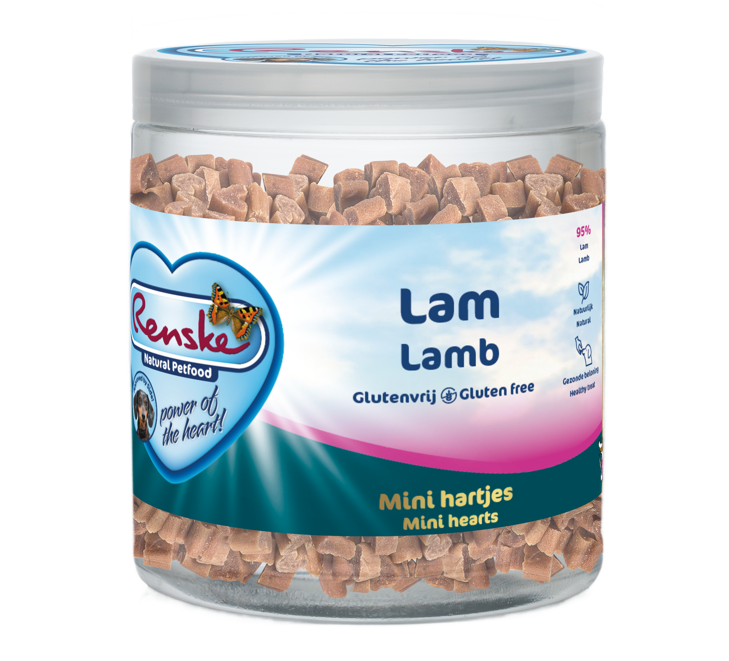 Renske Vlees Hartjes LAM 300gr - Hond Gez Beloning